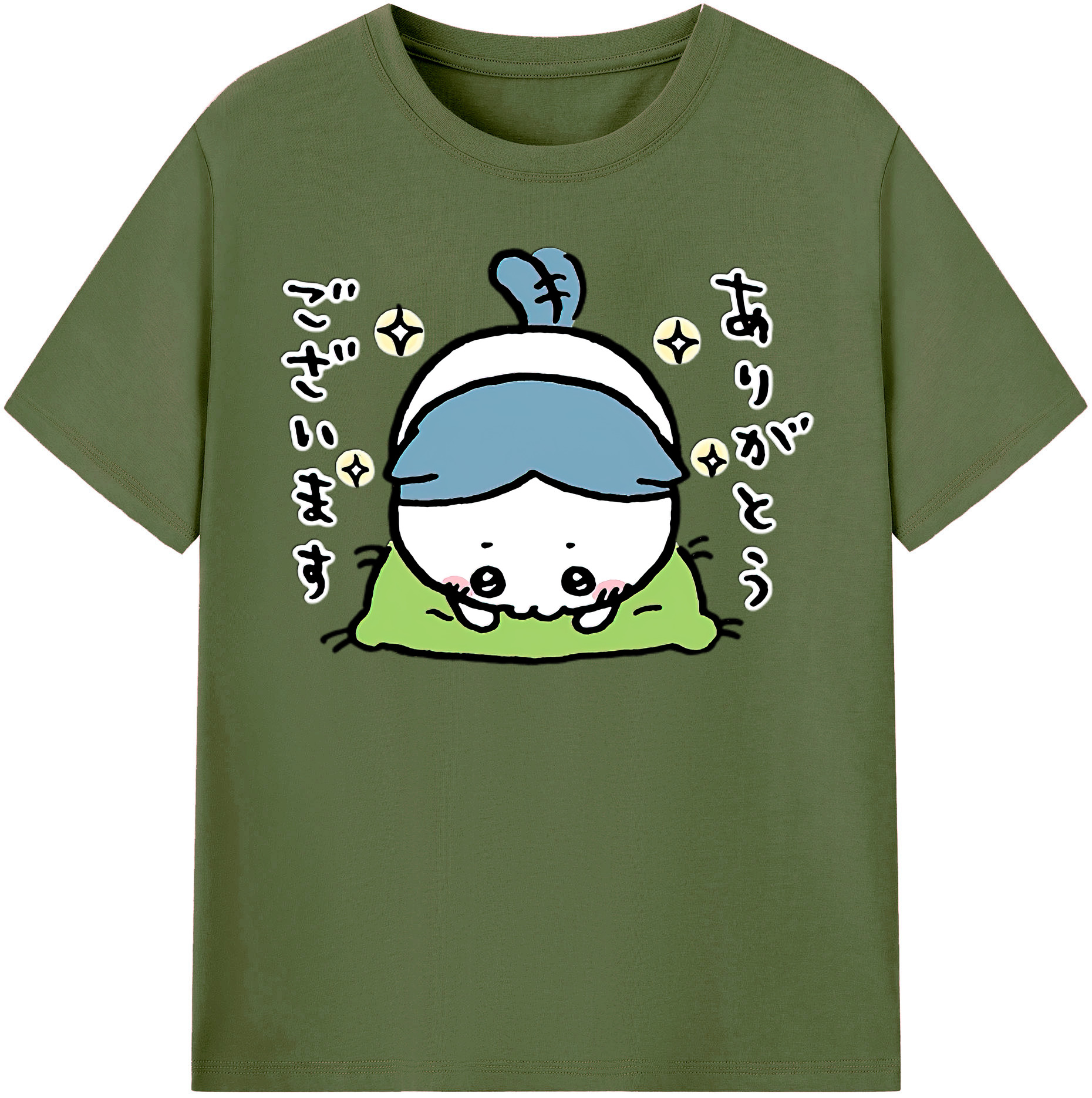 （画像用） ちいかわ ハチワレ Chii-kawa hachiware 綿100％半袖Tシャツ（フロントプリント）